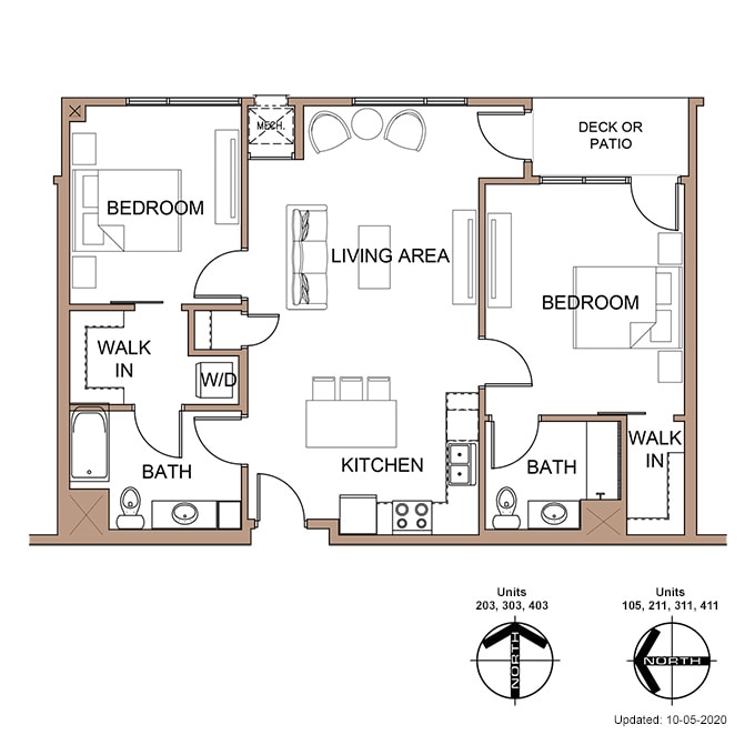 Farnam Flats - Two Bedroom 'A' Apartment Floor Plan Details.